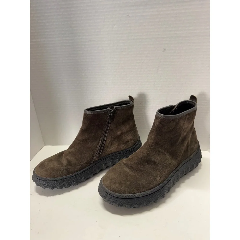 Camper Ground Dark Brown Suede Michelin Sole Ankle Boots K400460-006 Size 38 7.5